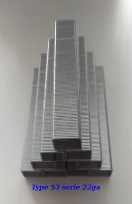 Type 53 series 6 8 10 12 14 16 mm 22 Ga galvanised upholstery staples 1000pcs