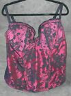 CACIQUE womens 22/24 pink corset lingerie lace sexy