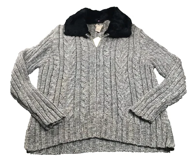 Cárdigan Lauren Hansen Mujer Cremallera Completa Talla L Gris Tejido con Cable Manga Larga QVC NUEVO CON ETIQUETAS Foto 1 de 4