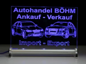 Autohandel LED Leuchtschild -Text nach Wunsch möglich Ankauf Verkauf Import Expo - Picture 1 of 1