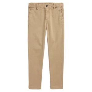 NEW Nordstrom Boys Flat Front Chino Khakis Pants Trousers Tan Adjustable Waist 7 - Picture 1 of 8