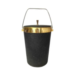 Cubo de hielo negro vintage aislante de plástico hecho en EE. UU. Plas Tex - Imagen 1 de 7