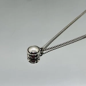 Collar Colgante Brighton Plata Contempo Nuevo Pequeña Cúpula Redonda Reversible Nuevo - Imagen 1 de 6
