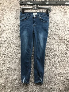 Hudson Skinny Jeans Girls Size 16 Blue Mid Rise Medium Wash Distressed Ankle - Picture 1 of 12