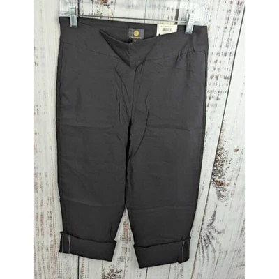 Jm Collection Petite Cuffed Capri Pants Black Size PM - Image 1 of 3
