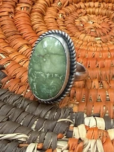 Navajo Native 🇺🇸 Sterling Silver Royston Turquoise Handmade Adjustable Ring - Picture 1 of 14