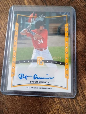 2014 Leaf Perfect Game Showcase - Autographs Tyler Delucia #A-TDL Gold /50 - Image 1 of 2