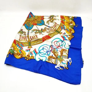 Hermes Bufanda Carre 90 Azul Seda 100% 2874503 - Imagen 1 de 11