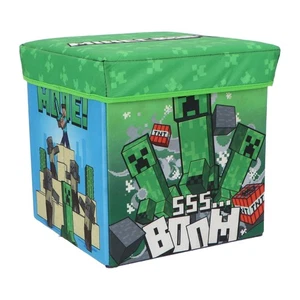 Minecraft Storage Cube Toy Box Stool Gamer Boys Home Kids Bedroom Organiser - Picture 1 of 1