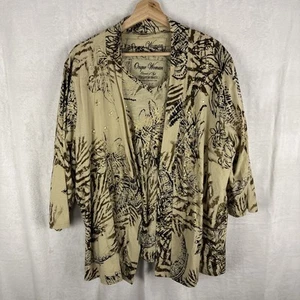Onque Woman Top & Cardigan Set Multi Floral Print Artsy Art to Wear Eclectic 2X - Picture 1 of 7