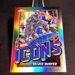 2025 TOPPS CHROME MARVEL ICONS REFRACTOR SILVER SURFER #MI-4 - Picture 1 of 2