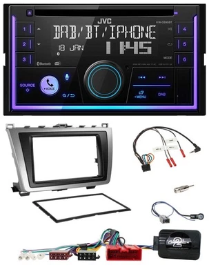 JVC Lenkrad USB 2DIN DAB Bluetooth CD Autoradio für Mazda 6 2010-2012 schwarz/si - Bild 1 von 4