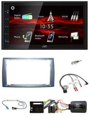 JVC USB Bluetooth Lenkrad DAB 2DIN Autoradio für Peugeot 308 07-09 40pin silber - Bild 1 von 4