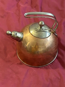 Vintage IL Mulino Kupfer Triply Play Pfeifen Teekanne Wasserkocher New York 2 Quart - Bild 1 von 2