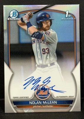 2023 Bowman Chrome Draft 1st Bowman Nolan McLean On Card Auto Refractor /499 - Image 1 of 4
