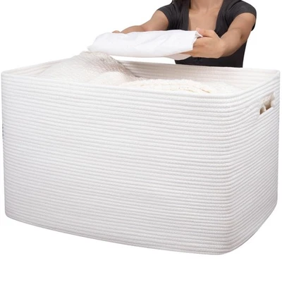 118L XXXLarge Cotton Rope Storage Basket, Oversized Blanket Basket, Used for ... - Image 1 of 4