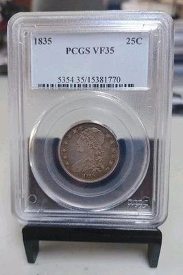 1835 25c Capped Bust Quarter - PCGS VF 35 - Image 1 of 4