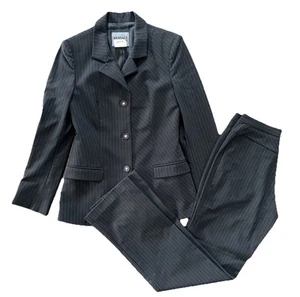 Vintage Versace Jeans Couture Women’s Blazer & Slacks Black Pinstripe Sz S 26&28 - Picture 1 of 21