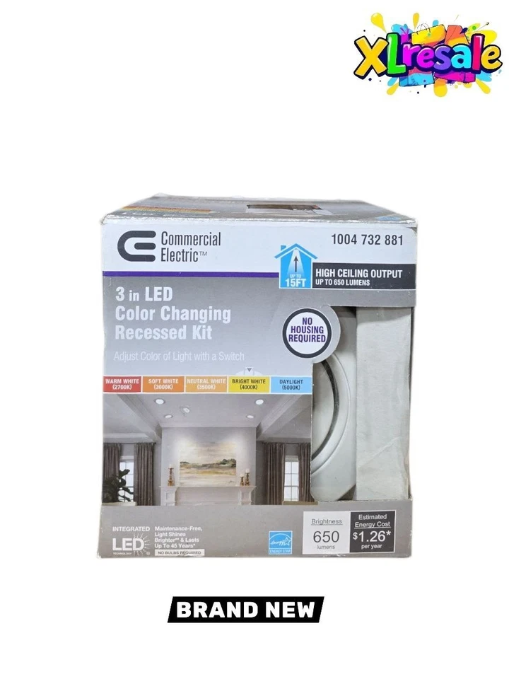 Commercial Electric Premium Downlight 3 In. 2700k - 5000k White LED