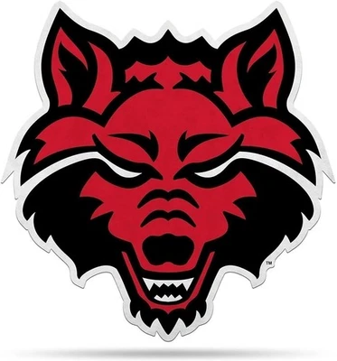 Banderín de fieltro suave de lobos rojos de la Universidad Estatal de Arkansas, diseño de mascota, forma... Foto 1 de 3