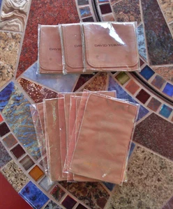 New Style David Yurman -  3 Large Leather Pouches - 5 Polishing Clothes - Sealed - Picture 1 of 4