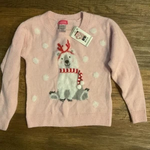 Zunie Girls Holiday SoftChenille Blush Sweater Size 4/5 - Picture 1 of 2