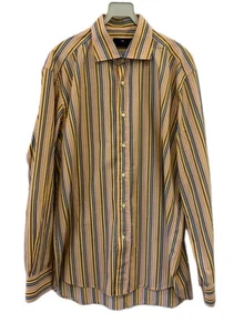 Etro Milano Men’s XL Striped Button-Down Shirt 100% Cotton Italy Multicolor #C2 - Picture 1 of 7