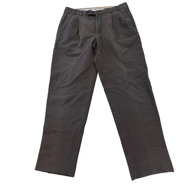 Pantalones plisados suaves Ermengildo Zegna para hombre 35x31 tg 52 cm 46 marrón trozo retro desvanecido Foto 1 de 4