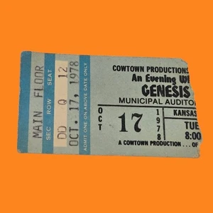 1978 Genesis Kansas City Concert Ticket Stub And Then There Were Three Trio Tour - Picture 1 of 4