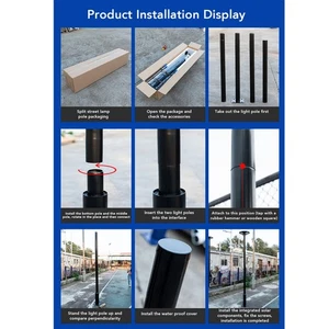 `Split Street Light Post Solar Lamp Lighting Fixture Mount Post For Parking - Afbeelding 1 van 12