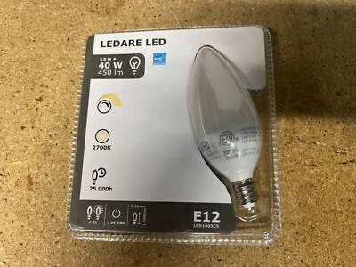 IKEA LED Bulb Dimmable 5W = 40W LEDARE E12 450 Lm Warm 404.872.21 LED1903C5 C29 - Image 1 of 2