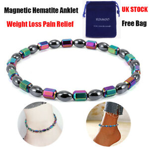 Magnetic Hematite Healing Therapy Arthritis Weight Loss Anklet Bracelet Women UK