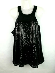 No Boundaries Black Sequined Tank Sz XL (15-17) - Picture 1 of 8