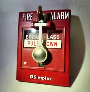 Simplex 4099-9002 Adressierbare Glasbruch + Stab Feuermelder Zugstation mit B-Schlüssel - Bild 1 von 7