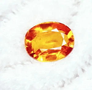 11.17 Ct Natural Orange Sapphire Certified Loose Gemstone Transparent Oval Gem - Imagen 1 de 10