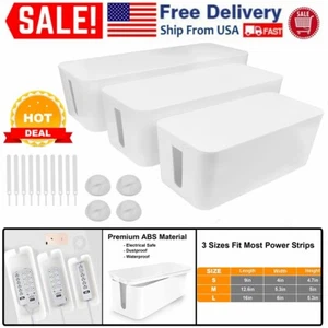 3 Sizes Cable Storage Box Power Strips Boxes Management Socket Wires Sorting Box - Picture 1 of 10