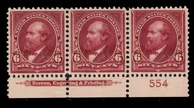 MOMEN: US STAMPS #282a PLATE IMPRINT STRIP MINT OG LH VF+ LOT #86534** - Image 1 of 2