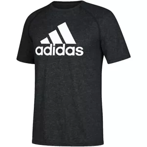 Adidas Climalite Black Heather Performance Synthetic Dry Wicking T-Shirt - Bild 1 von 3
