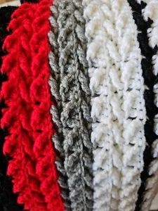 Roseanne Crochet Grannycore Stich Large Red Black Afghan Blanket 50x47 Lap - Picture 1 of 10