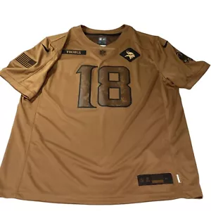 Justin Jefferson Vikings XL Brown Salute The Military Official NFL Nike Jersey - Picture 1 of 7