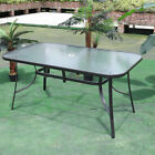 Balcony Coffee Shop Table And Chairs Garden Patio Dining Table W/ Parasol Hole