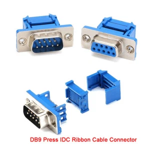 9 Pin Press IDC Ribbon Cable Connector Serial DB9 RS232 Male/Female Plug Socket - Picture 1 of 11