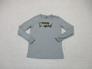 Levis Shirt Extra Large Youth 13-15 Gray Casual Long Sleeve Spell Out Logo Boys - Picture 1 of 9