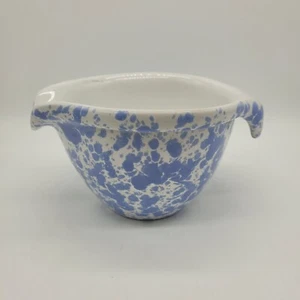 Bennington Vermont Potters Morning Glory Blue Batter Bowl Pour Spout 2 1/2 Cups - Picture 1 of 9