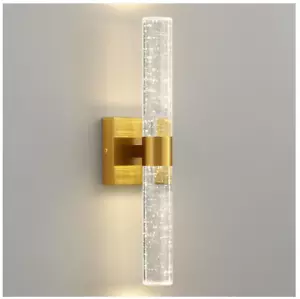 KAISITE Modern 2-light Gold Dimmable Wall Sconce with Bubble Glass Shade 4000K - Picture 1 of 6