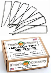 Peach Country Garden Galvanized Landscape Staples Stakes Fabric Pin- Your Choice - Picture 1 of 7