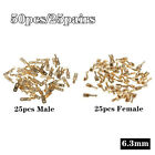 50PCS Male+Female Terminals Brass Copper Crimp Wire Spade 6.3mm Connector Parts