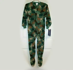 Boys XS Footed Pajamas MOOSE CAMO Fleece - Picture 1 of 10