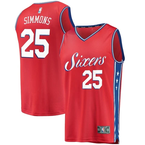 Philadelphia 76ers NBA Basketball Jersey Sz Medium Red Fanatics New Cover