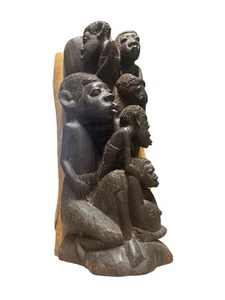 African Mokonde Tree Of Life Ujamaa Hand Carved Ebony Wood Sculpture Dimoongo - Picture 1 of 18